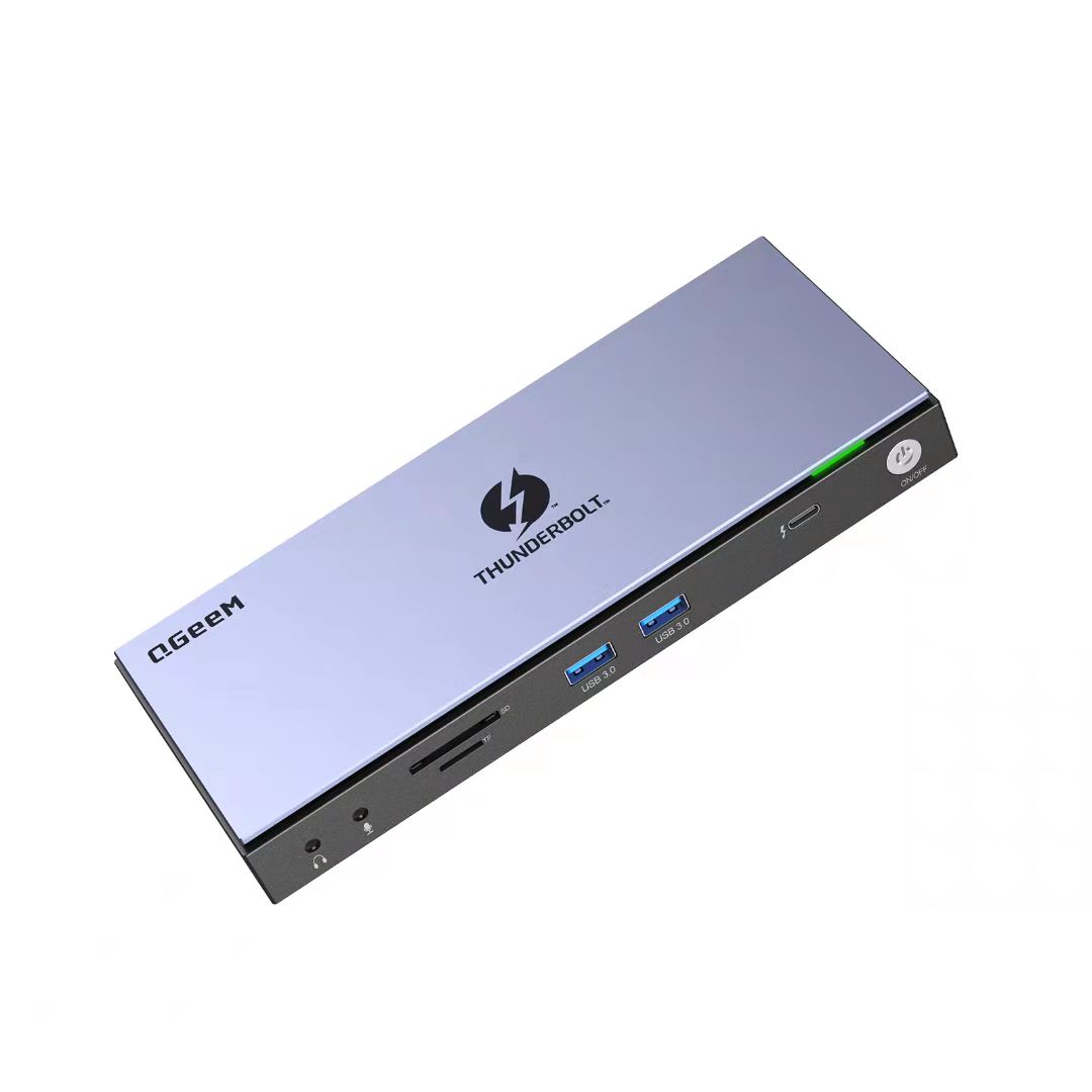 QGeeM T4801 16-in-1 USB-C Thunderbolt 4 Docking Station – Open Box, 90-Day Warranty