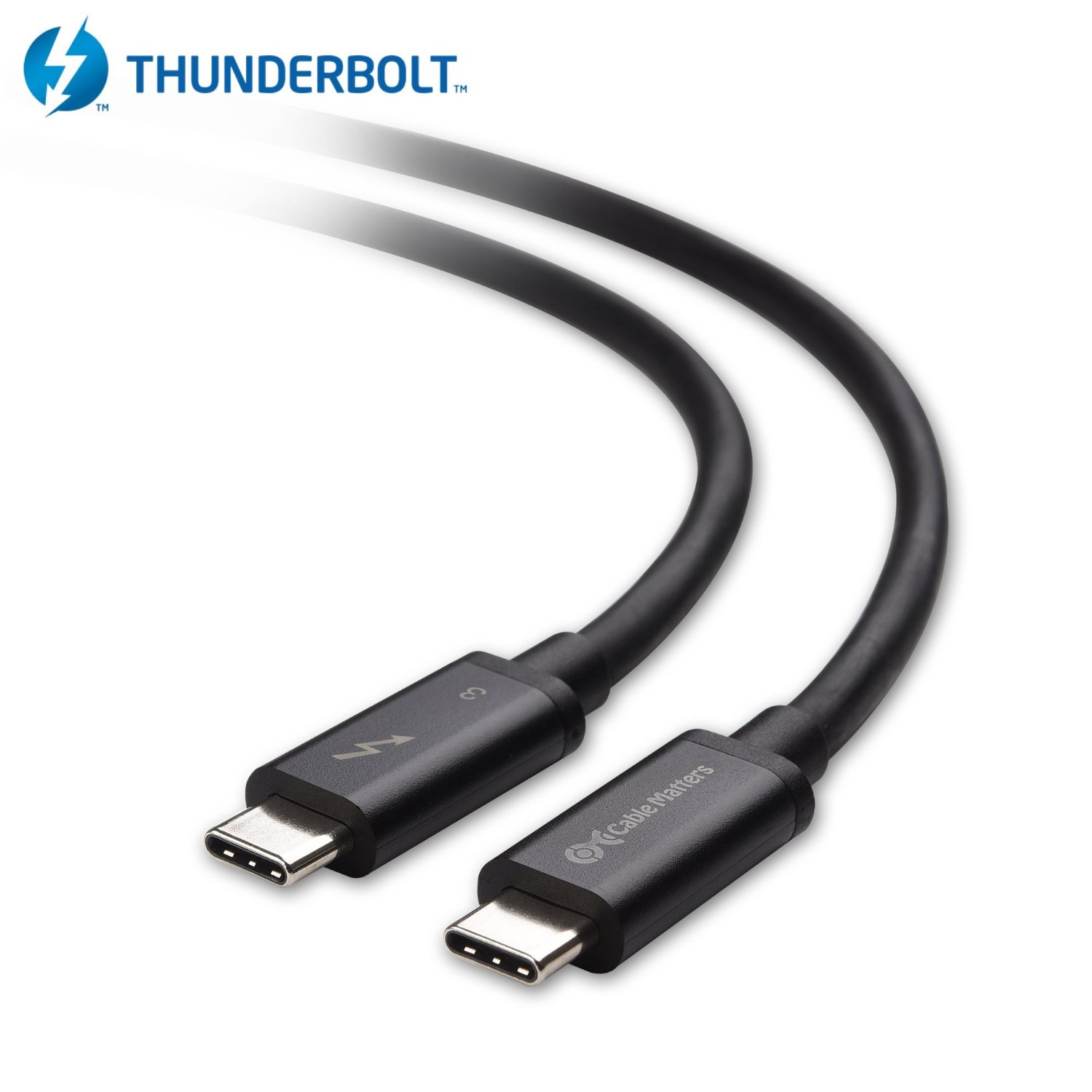 Cable Matters 40 Gbps Thunderbolt™ 3 Cable in Black 1.6ft/0.5m