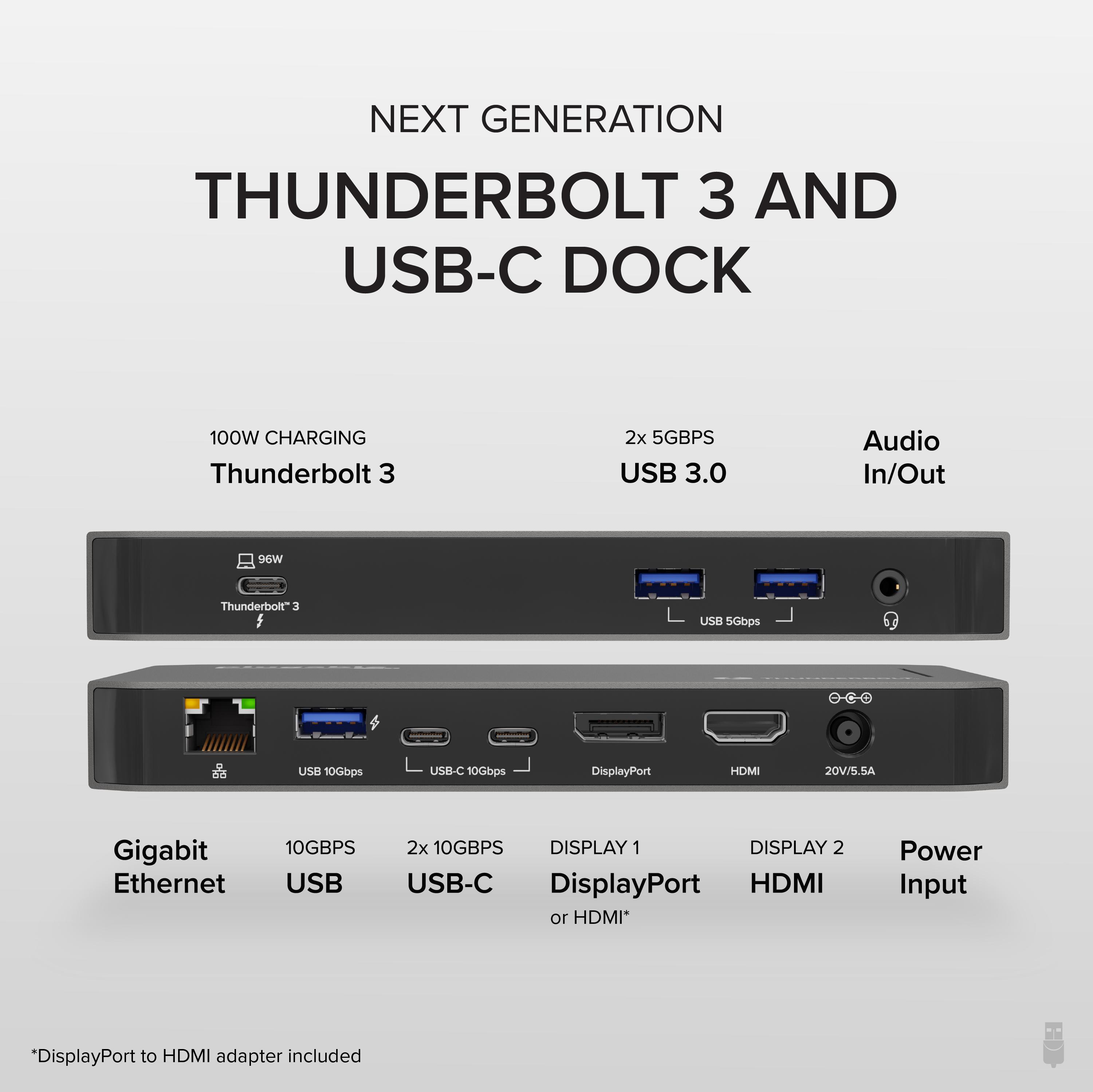 Plugable Thunderbolt™ Docking Station, Dual HDMI with DisplayPort