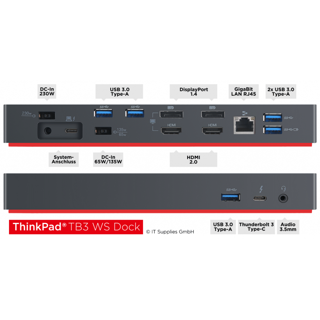 Lenovo Split Cable - Thunderbolt cable - 2.3 ft - 4X91K16970 - Docking  Stations & Port Replicators 